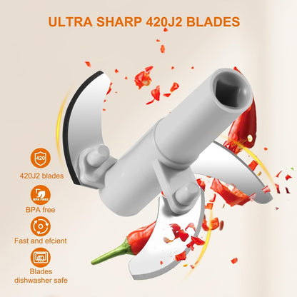 Manual Food Processor Vegetable Chopper, Portable Hand Pull String Garlic Mincer Onion Cutter for Veggies, Ginger, Fruits, Nuts, Herbs, etc., 900ml-Gray
