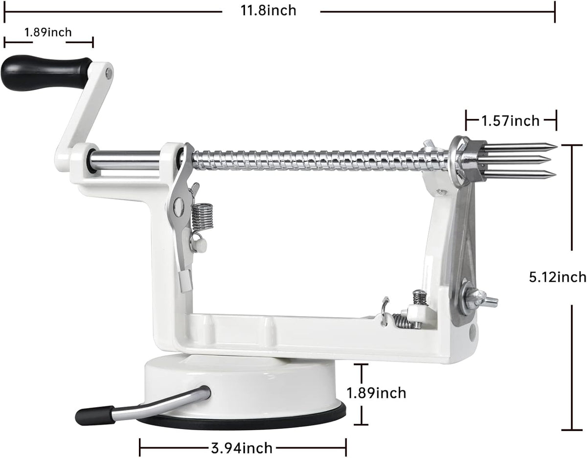Apple Peeler, Slicer Corer Potato Peelers 3 In 1, Stainless Steel Heavy Duty Suction Cup Base And 7 Extra Blades (Red)
