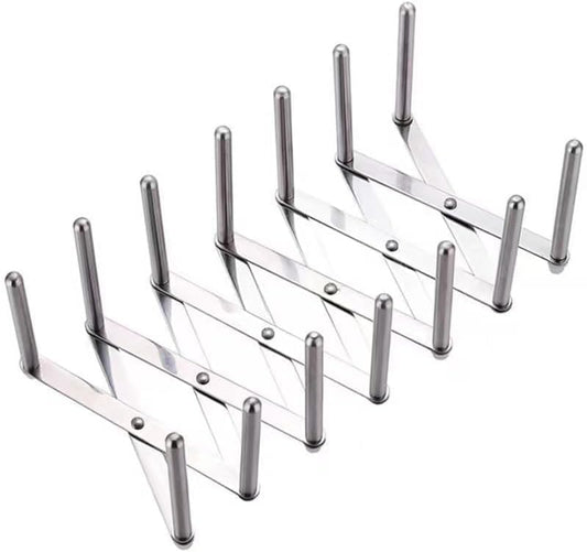 Pot Lid Organizer Pot Lid Holder Adjustable Pot Lid & Plate& Pans multipurpose Organizer Rack Holder Stainless Steel Dish Plate Drying Rack