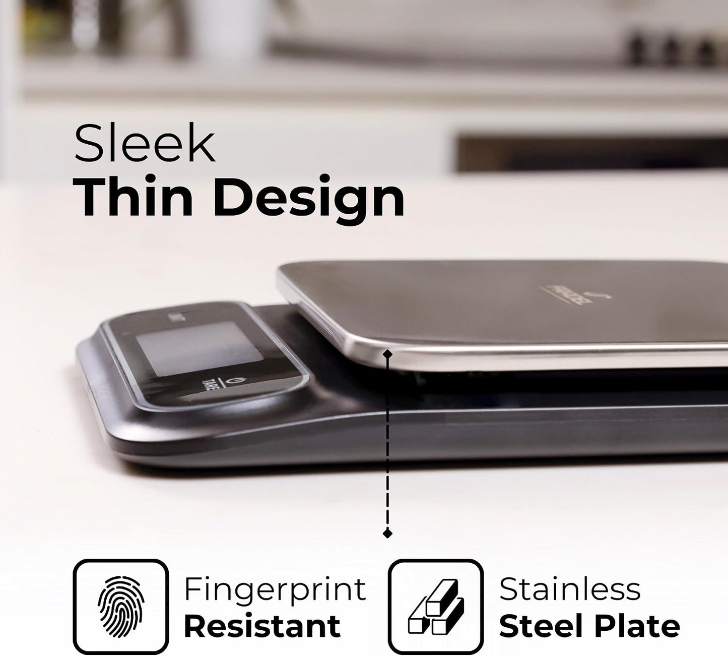 0.1g Digital Kitchen Food Scale in Grams & Ounces - 11lb, for Cooking, Baking, Weight Loss - Square