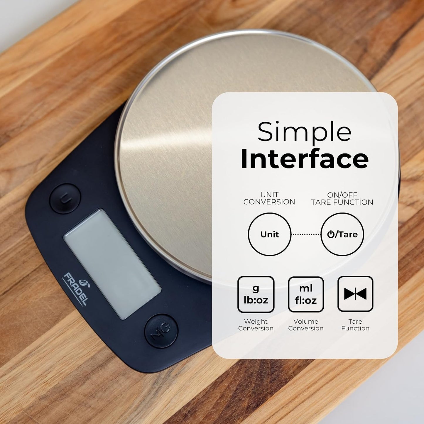 0.1g Digital Kitchen Food Scale in Grams & Ounces - 11lb, for Cooking, Baking, Weight Loss - Square