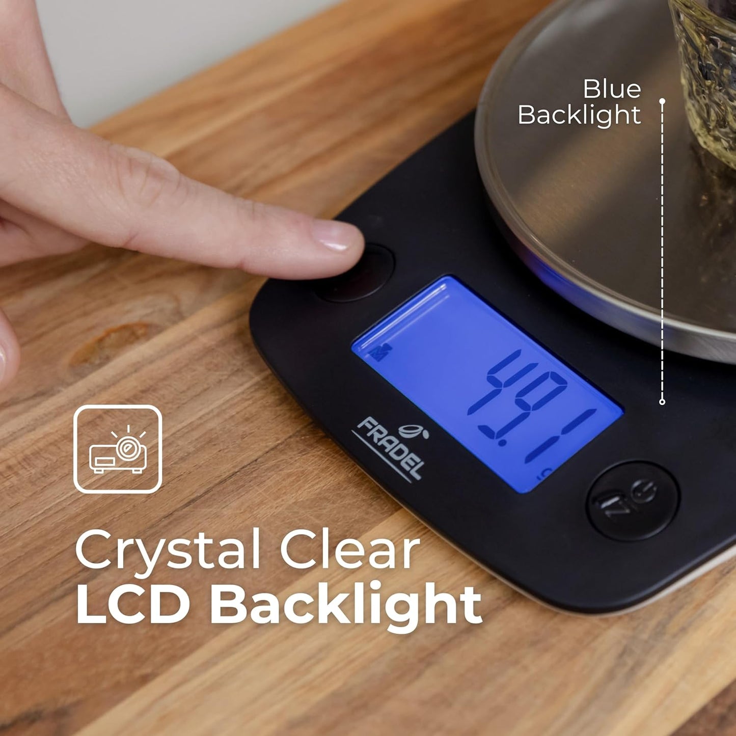 0.1g Digital Kitchen Food Scale in Grams & Ounces - 11lb, for Cooking, Baking, Weight Loss - Square