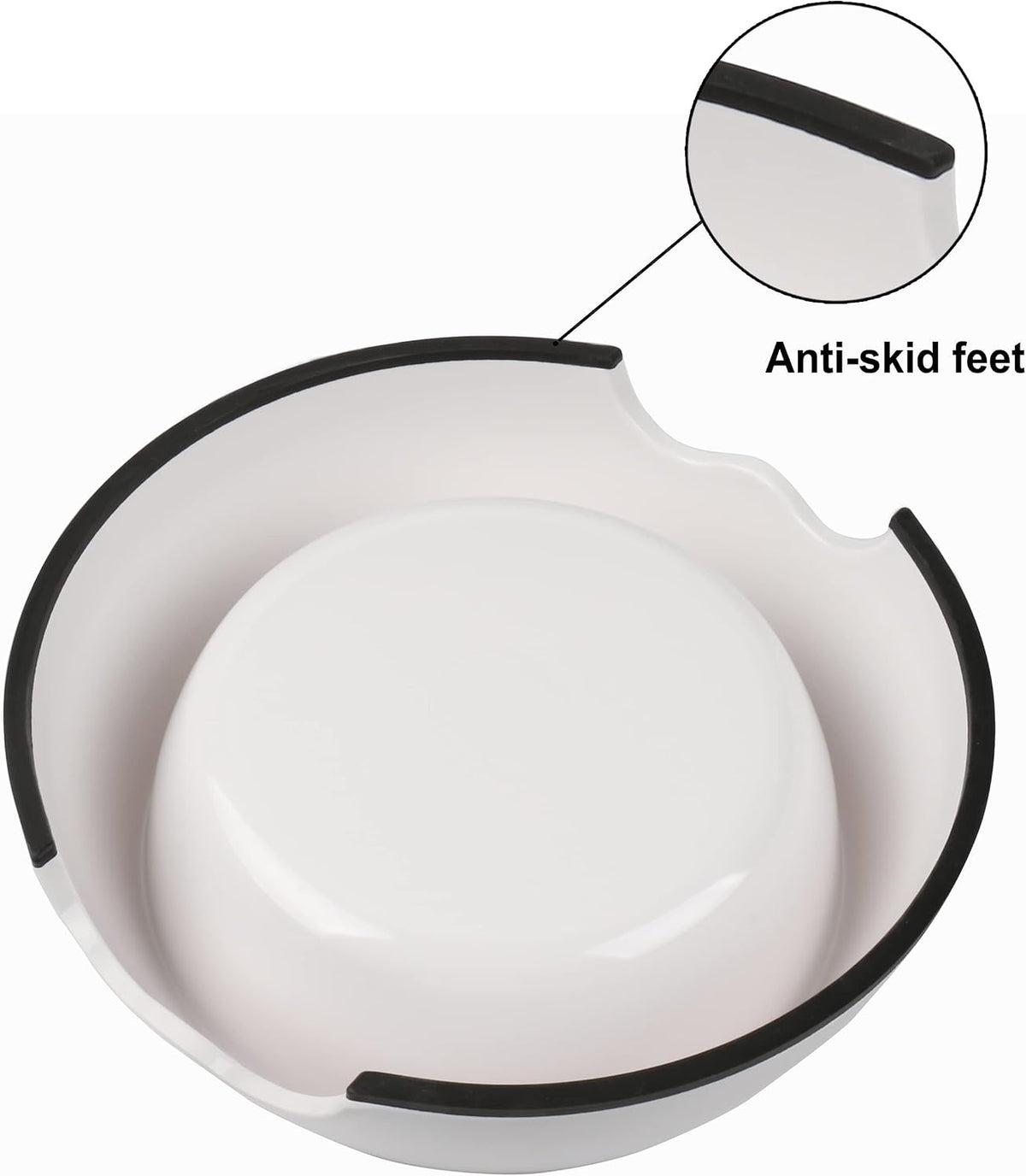 Melamine Plastic Dog Food Bowl, Non Skid Base，Anti-Slip Pet Feeder Bowls, 2-in-1 Removable Stainless Steel Pet Feeder Holder for Dogs and Cats (14oz 6.89in*2.24 in, White)
