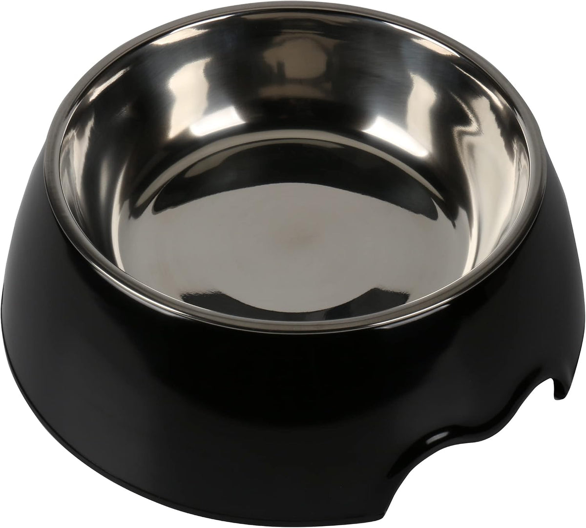 Melamine Plastic Dog Food Bowl, Non Skid Base，Anti-Slip Pet Feeder Bowls, 2-in-1 Removable Stainless Steel Pet Feeder Holder for Dogs and Cats (14oz 6.89in*2.24 in, White)