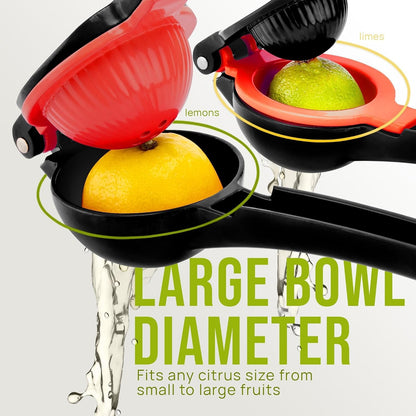 Zulay Metal 2-In-1 Lemon Squeezer Manual - Sturdy, Max Extraction Hand Juicer Lemon Squeezer Gets Every Last Drop - Easy to Clean & Use Citrus Juicer-Yellow/Green - Colors A