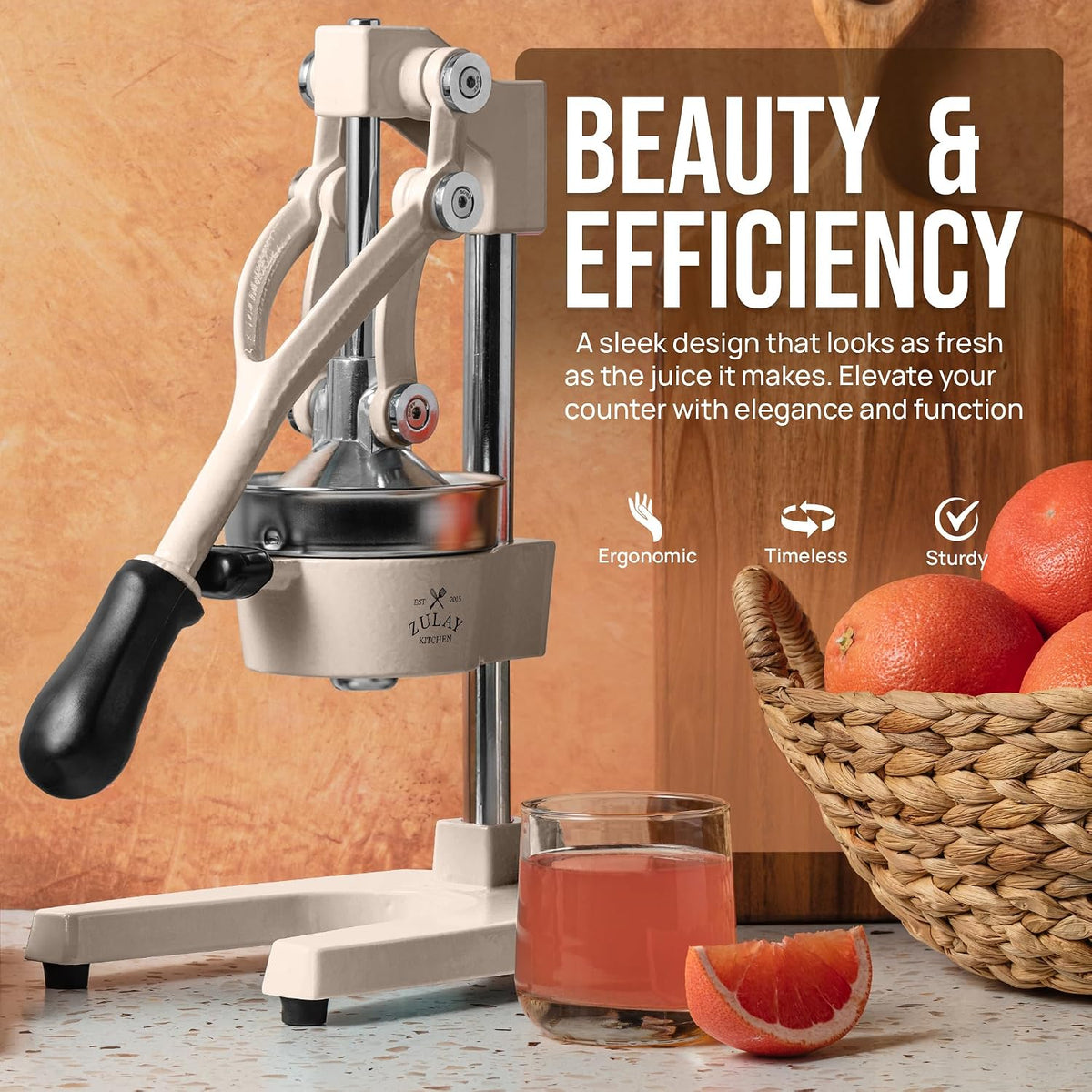 Zulay Metal 2-In-1 Lemon Squeezer Manual - Sturdy, Max Extraction Hand Juicer Lemon Squeezer Gets Every Last Drop - Easy to Clean & Use Citrus Juicer-Yellow/Green - Colors A