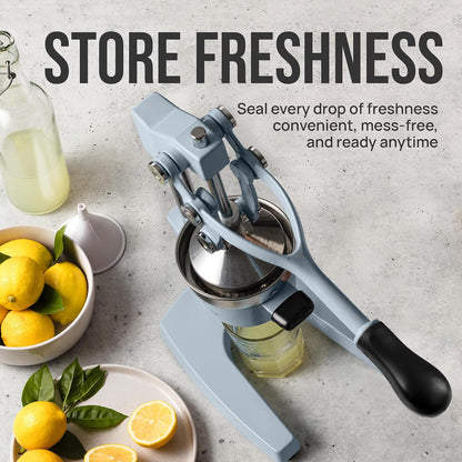 Zulay Metal 2-In-1 Lemon Squeezer Manual - Sturdy, Max Extraction Hand Juicer Lemon Squeezer Gets Every Last Drop - Easy to Clean & Use Citrus Juicer-Yellow/Green - Colors A