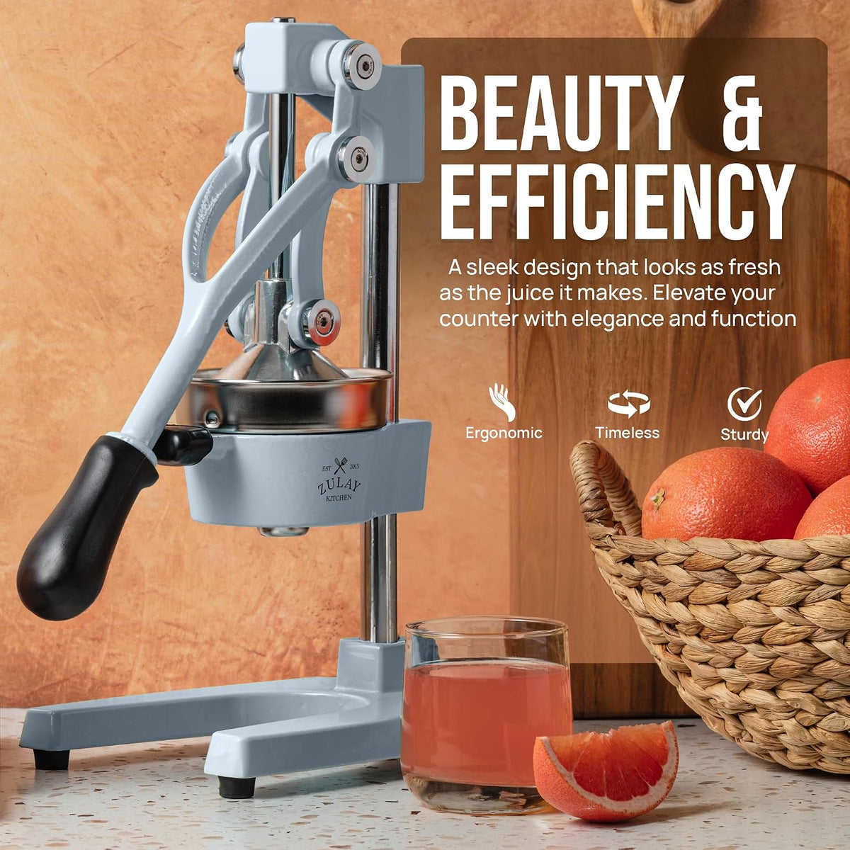 Zulay Metal 2-In-1 Lemon Squeezer Manual - Sturdy, Max Extraction Hand Juicer Lemon Squeezer Gets Every Last Drop - Easy to Clean & Use Citrus Juicer-Yellow/Green - Colors A