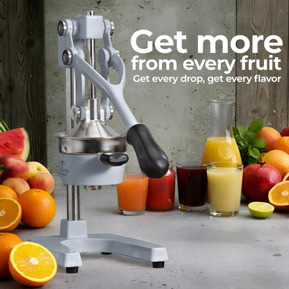 Zulay Metal 2-In-1 Lemon Squeezer Manual - Sturdy, Max Extraction Hand Juicer Lemon Squeezer Gets Every Last Drop - Easy to Clean & Use Citrus Juicer-Yellow/Green - Colors A