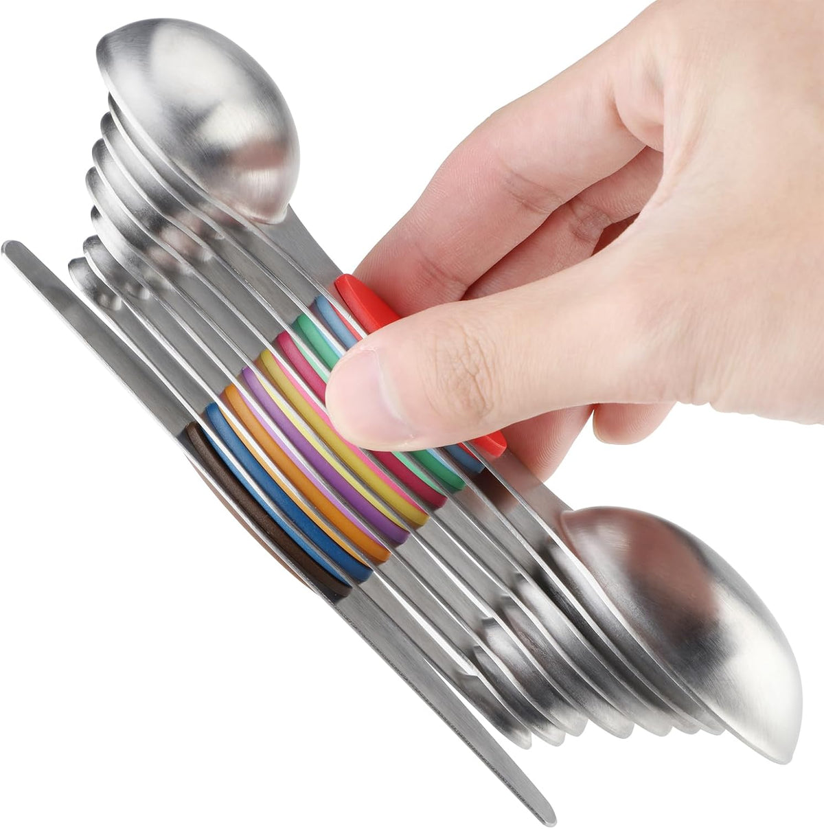 Magnetic Measuring Spoons Set of 9 Stainless Steel Dual Sided Teaspoon