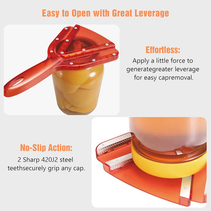 Jar Opener for Weak Hands & Seniors with Arthritis - Handheld Manual | Effortlessly Opens Stubborn Screw Lids & Bottle Caps. 304 Stainless Steel. Durable. Patented Kitchen Gadget (Blue)