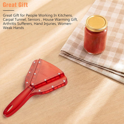 Jar Opener for Weak Hands & Seniors with Arthritis - Handheld Manual | Effortlessly Opens Stubborn Screw Lids & Bottle Caps. 304 Stainless Steel. Durable. Patented Kitchen Gadget (Blue)