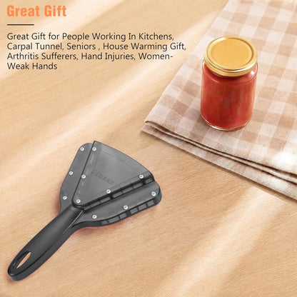 Jar Opener for Weak Hands & Seniors with Arthritis - Handheld Manual | Effortlessly Opens Stubborn Screw Lids & Bottle Caps. 304 Stainless Steel. Durable. Patented Kitchen Gadget (Blue)