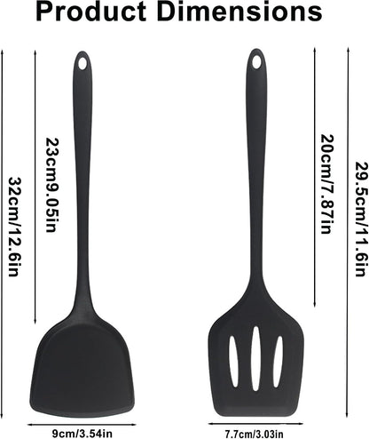 2 Pcs Silicone Spatula,Food Grade Rubber Spatula, Spatulas Silicone Heat Resistant, Used for Baking, Cooking, non Stick, Dishwasher Safe, BPA Free