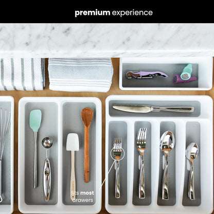 Classic 5 Compartment Silverware Tray, White