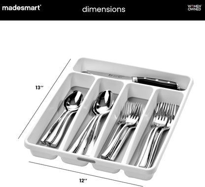 Classic 5 Compartment Silverware Tray, White
