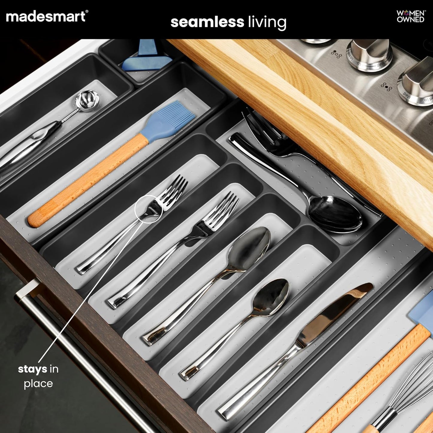 Classic 5 Compartment Silverware Tray, White