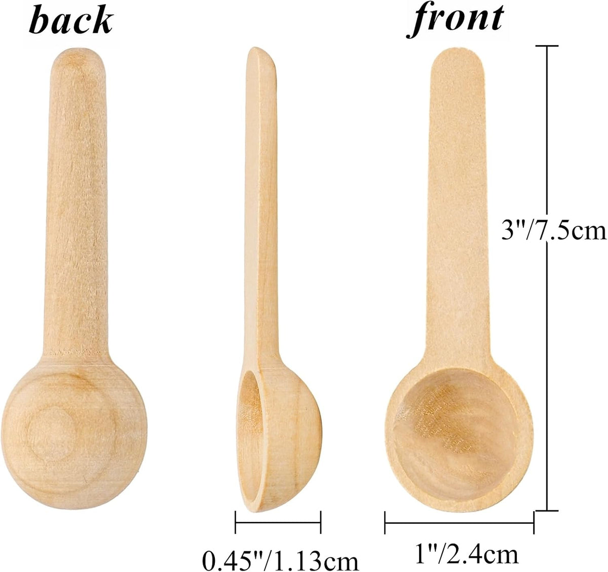 60PCS Mini Wooden Spoons Small Bath Salt Spoon Candy Spoon Baby Spoon for Spice Jars Seasoning Honey Coffee