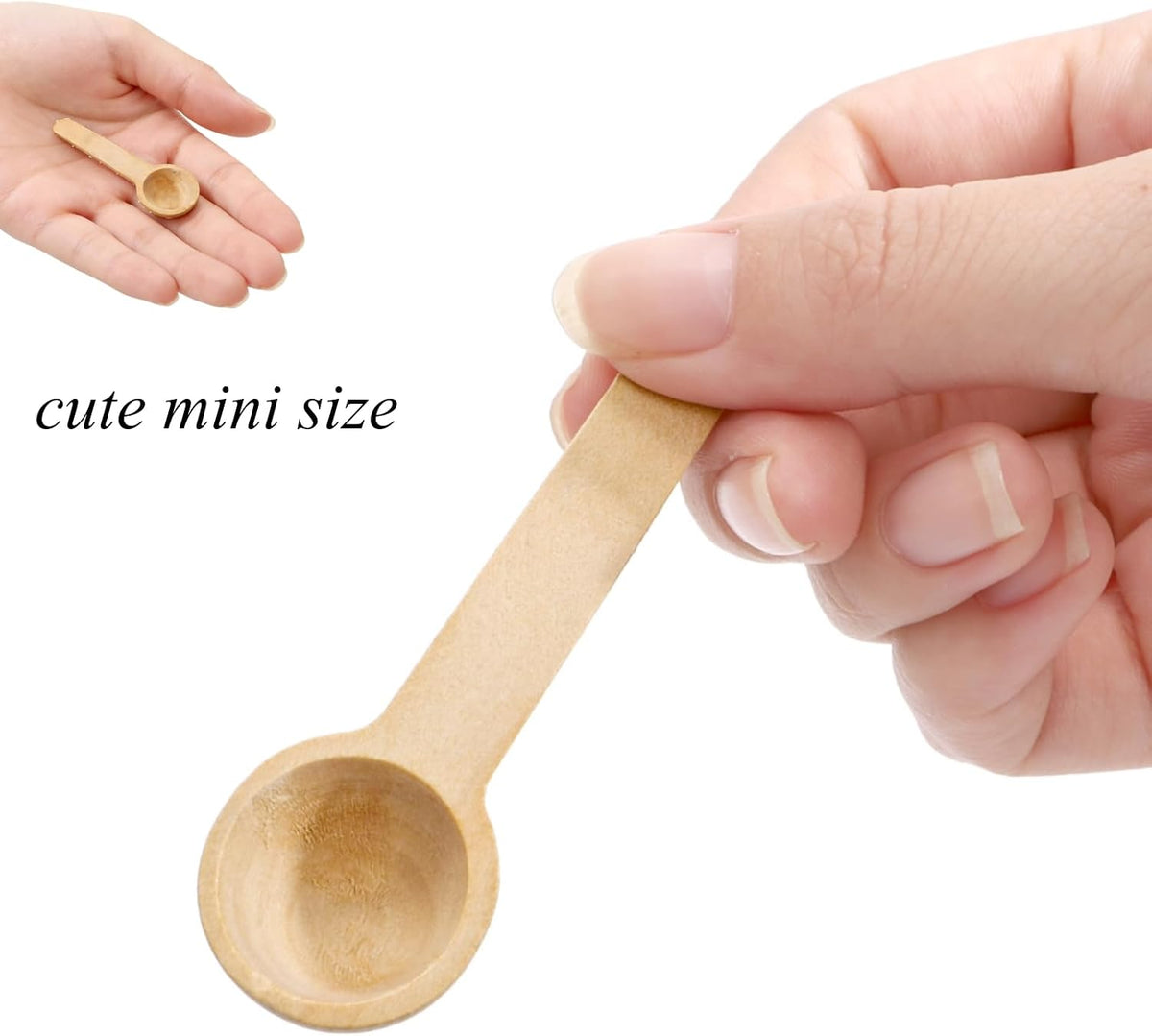 60PCS Mini Wooden Spoons Small Bath Salt Spoon Candy Spoon Baby Spoon for Spice Jars Seasoning Honey Coffee