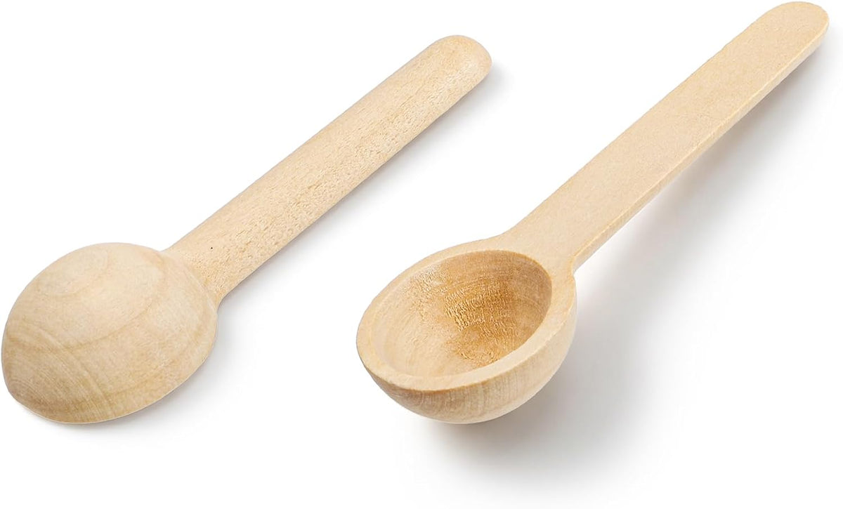 60PCS Mini Wooden Spoons Small Bath Salt Spoon Candy Spoon Baby Spoon for Spice Jars Seasoning Honey Coffee