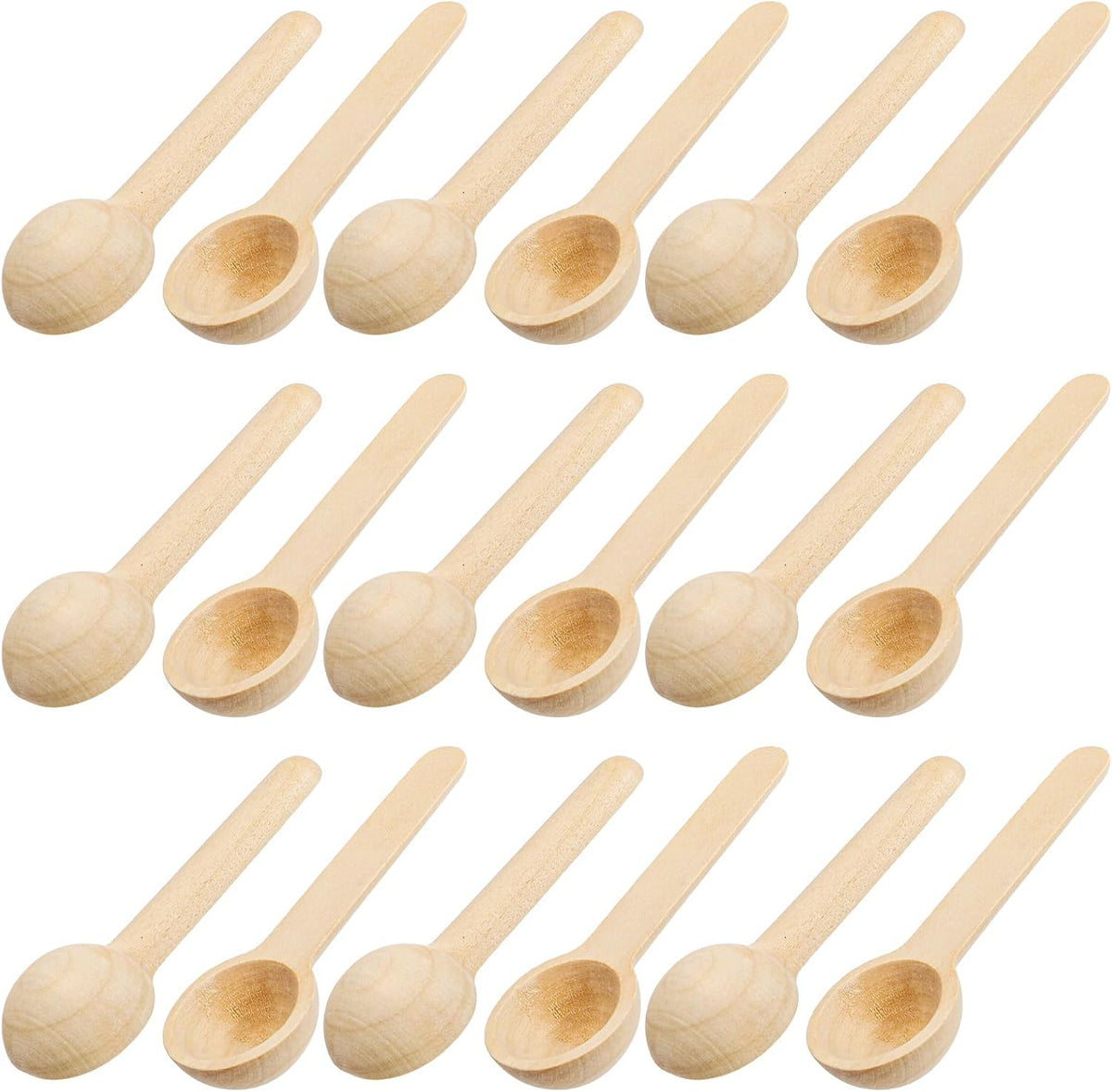 60PCS Mini Wooden Spoons Small Bath Salt Spoon Candy Spoon Baby Spoon for Spice Jars Seasoning Honey Coffee