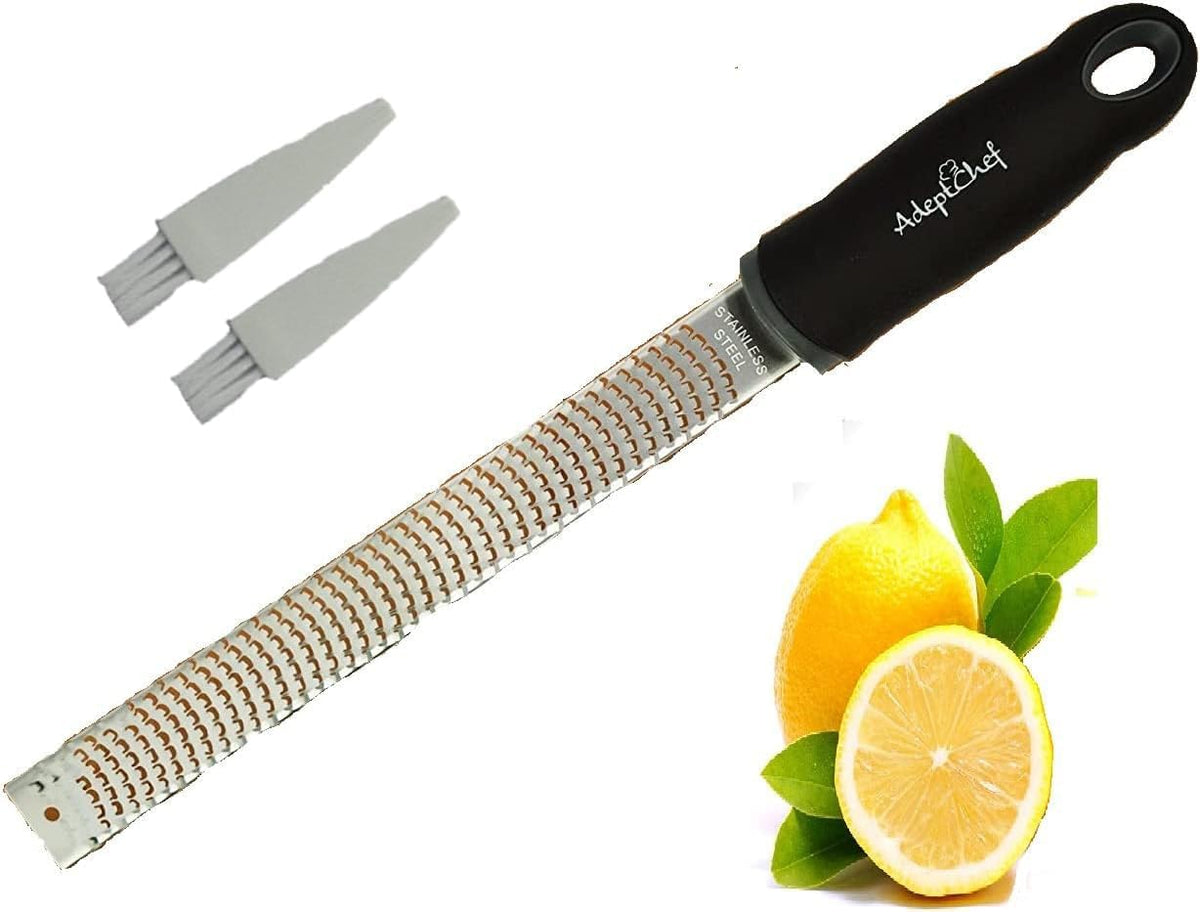 Citrus Lemon Zester & Cheese Grater - Parmesan Cheese, Lemon, Ginger, Garlic, Nutmeg, Vegetables, Fruits - Very sharp Stainless Steel Blade Protective Cover, Dishwasher Safe