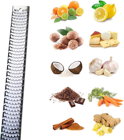 Citrus Lemon Zester & Cheese Grater - Parmesan Cheese, Lemon, Ginger, Garlic, Nutmeg, Vegetables, Fruits - Very sharp Stainless Steel Blade Protective Cover, Dishwasher Safe