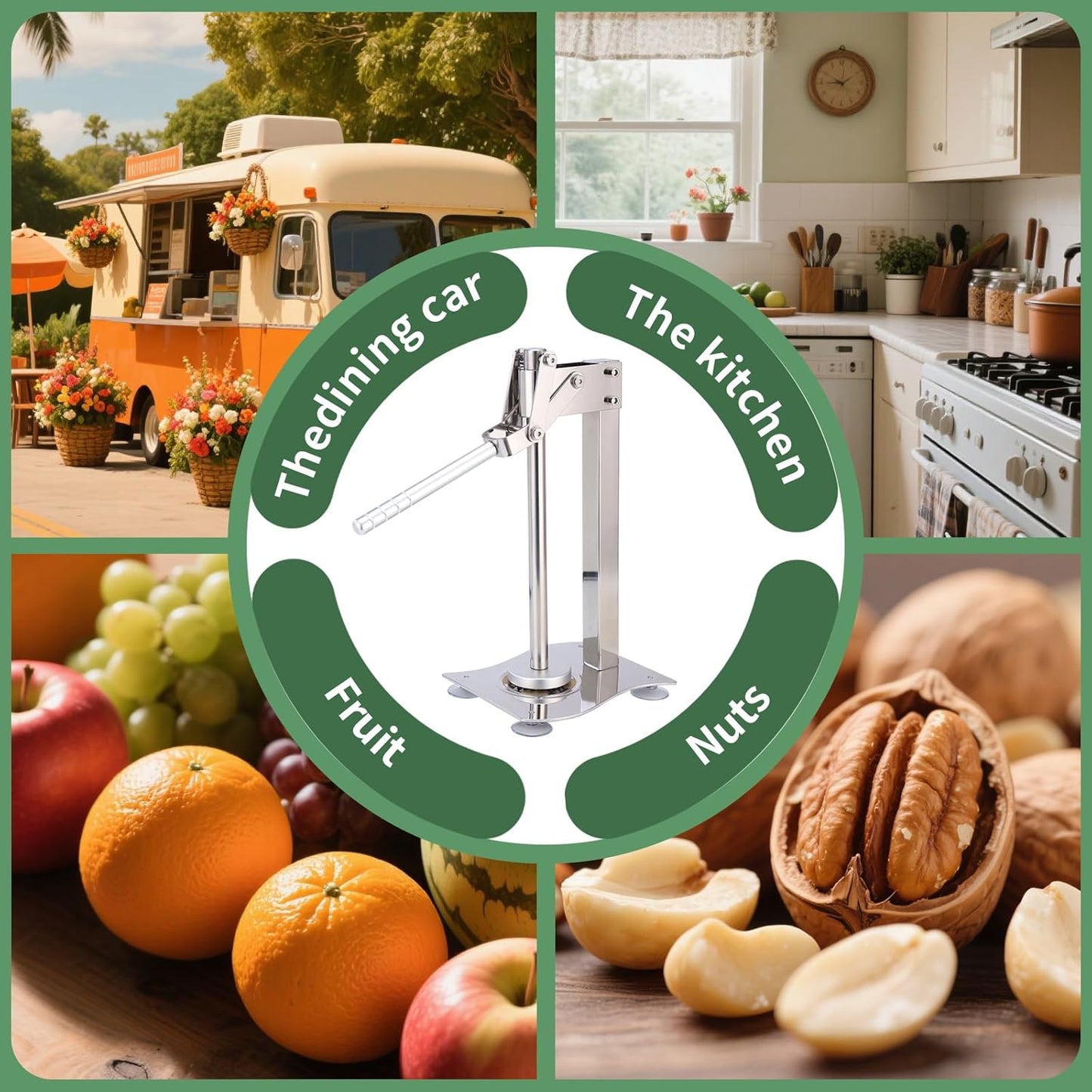 304 Stainless Steel Lemon Squeezer & Smasher, Press Juicer | Heavy duty manual press & muddler for lemonade stand and bar. 4 suction cups. Easy to detach for hand wash