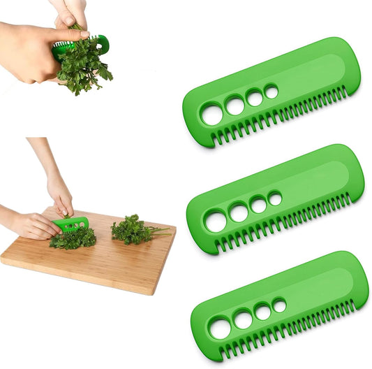 3 Pcs Herb Stripper Tool Professional Green Leaf Herb Cutter Comb | For Kale, For Chard, For Collard Greens, For Thyme, Kitchen Tools
