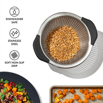 Good Grips Strainer - 5 Qt Capacity, Stainless Steel
