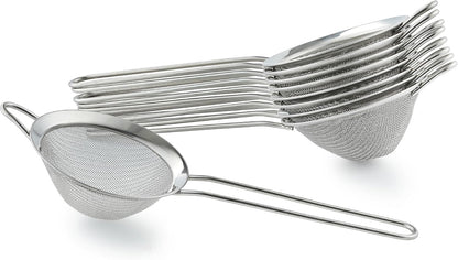 9 Pack Fine Mesh Strainer, Stainless Steel Cocktail Strainer Set with Handle for Tea, Coffee, Juice – Dishwasher Safe
