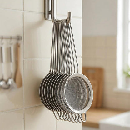 9 Pack Fine Mesh Strainer, Stainless Steel Cocktail Strainer Set with Handle for Tea, Coffee, Juice – Dishwasher Safe