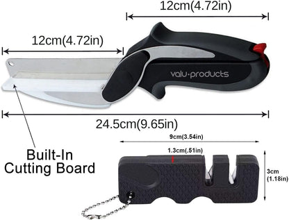 Vegetable Slicer Cutter - Produce Chopper Fruit Cutter - Smart Cutting Board And Knife Set Great Gift - Vegetable Chopper Veggie Cutter - Multiple Purpose Vegetable Slicer - Clever Smart Cutter