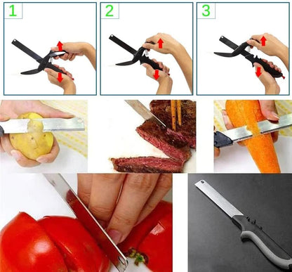 Vegetable Slicer Cutter - Produce Chopper Fruit Cutter - Smart Cutting Board And Knife Set Great Gift - Vegetable Chopper Veggie Cutter - Multiple Purpose Vegetable Slicer - Clever Smart Cutter