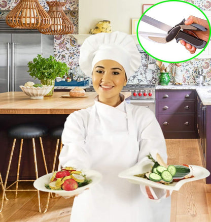 Vegetable Slicer Cutter - Produce Chopper Fruit Cutter - Smart Cutting Board And Knife Set Great Gift - Vegetable Chopper Veggie Cutter - Multiple Purpose Vegetable Slicer - Clever Smart Cutter