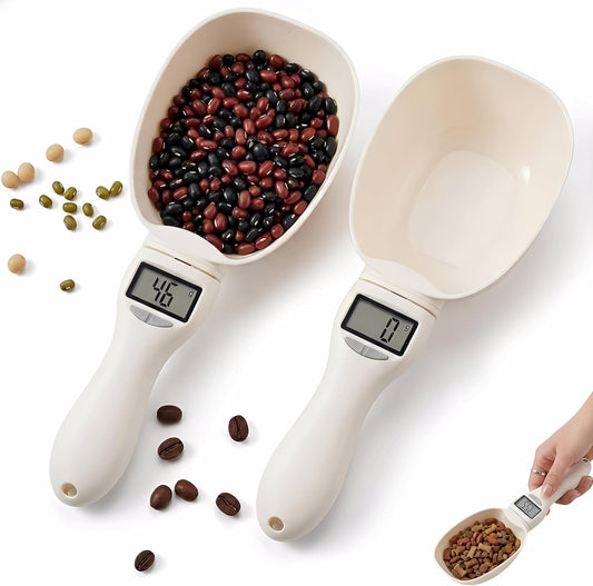 2 Pack Digital Measuring Spoon Scale, Electronic Measuring Spoon 800g/0.1g High Precision, Food Scale Grams and Ounces with LCD Display, Detachable Kitchen Spoon Scale for Cooking, Baking, Pet Food