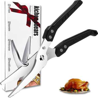 Heavy Duty Kitchen Poultry Shears Professional Food Scissors Black