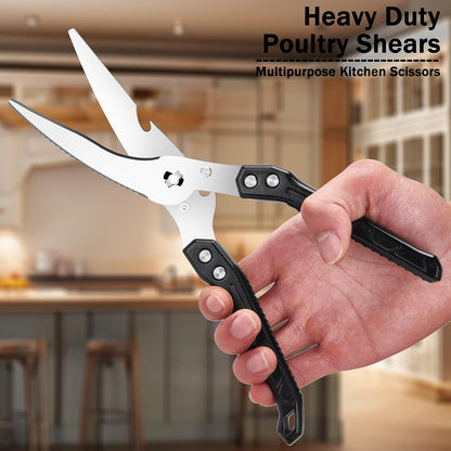 Heavy Duty Kitchen Poultry Shears Professional Food Scissors Black