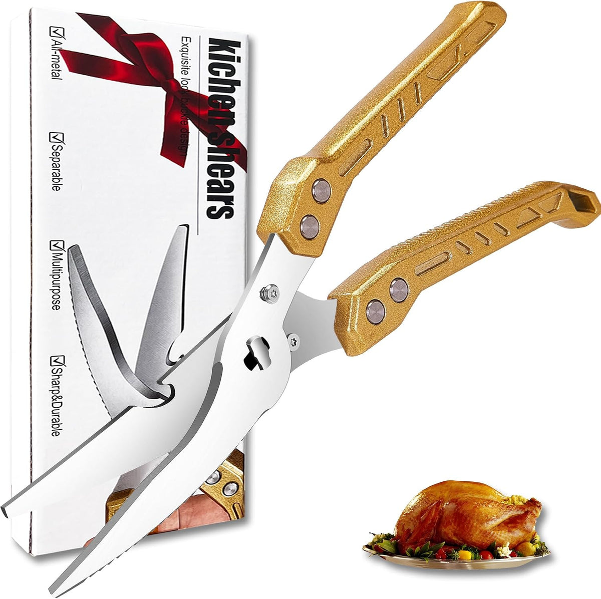 Heavy Duty Kitchen Poultry Shears Professional Food Scissors Black