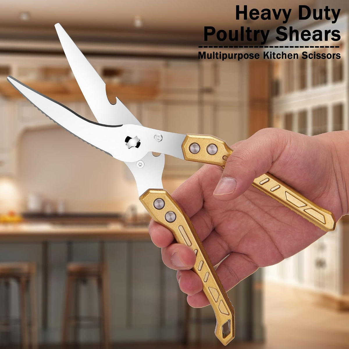 Heavy Duty Kitchen Poultry Shears Professional Food Scissors Black