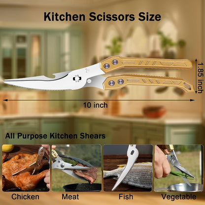Heavy Duty Kitchen Poultry Shears Professional Food Scissors Black