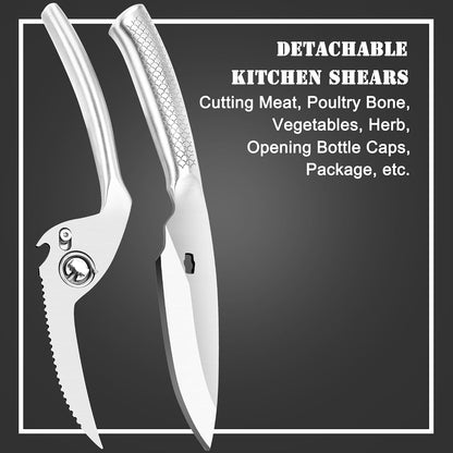 Heavy Duty Kitchen Poultry Shears Professional Food Scissors Black