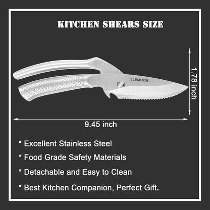 Heavy Duty Kitchen Poultry Shears Professional Food Scissors Black
