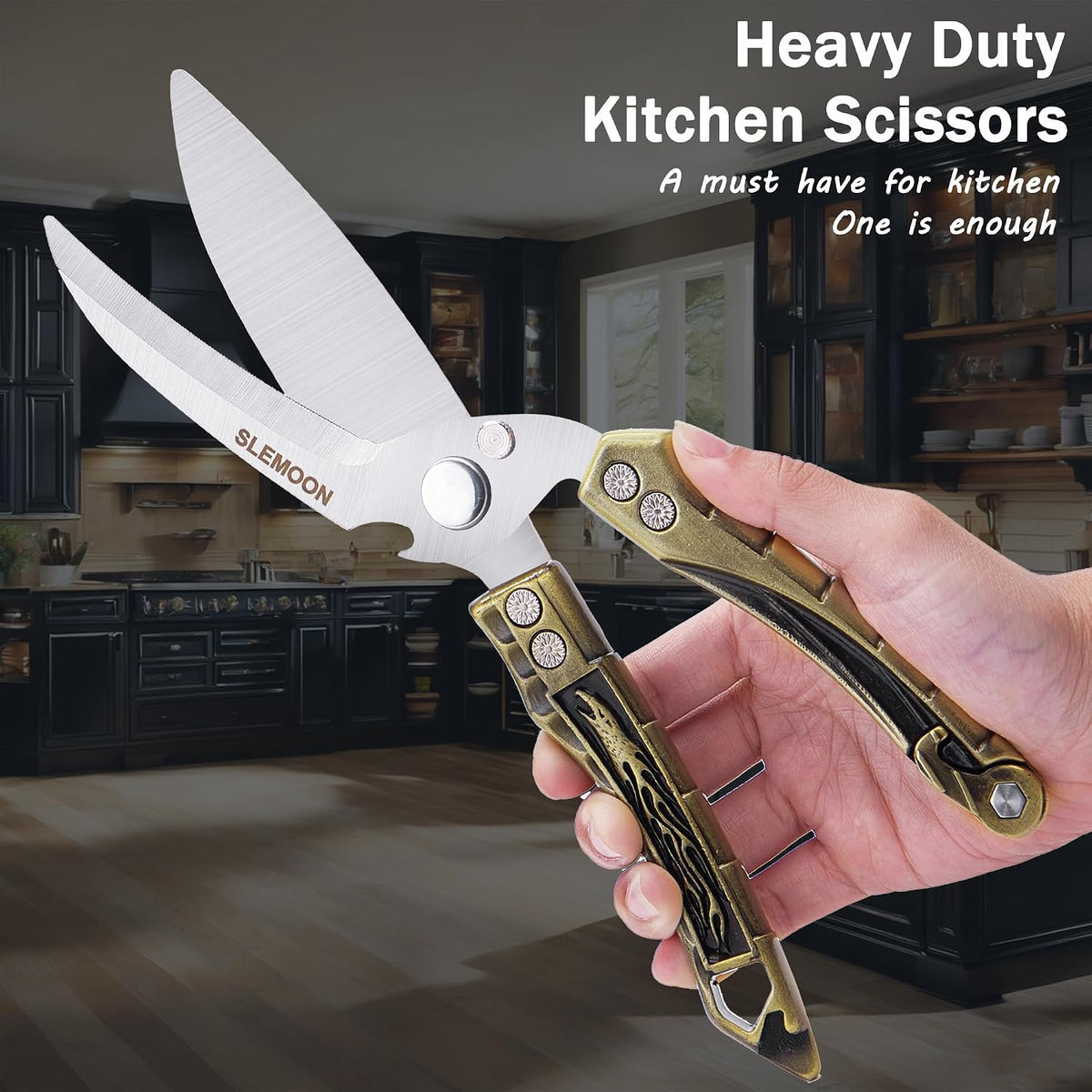 Heavy Duty Kitchen Poultry Shears Professional Food Scissors Black