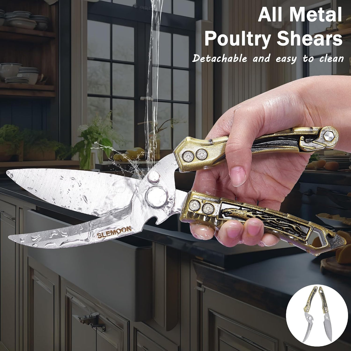 Heavy Duty Kitchen Poultry Shears Professional Food Scissors Black