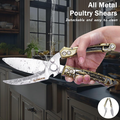 Heavy Duty Kitchen Poultry Shears Professional Food Scissors Black