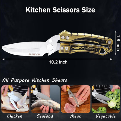 Heavy Duty Kitchen Poultry Shears Professional Food Scissors Black