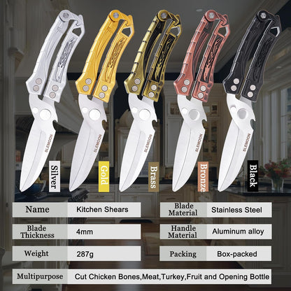 Heavy Duty Kitchen Poultry Shears Professional Food Scissors Black