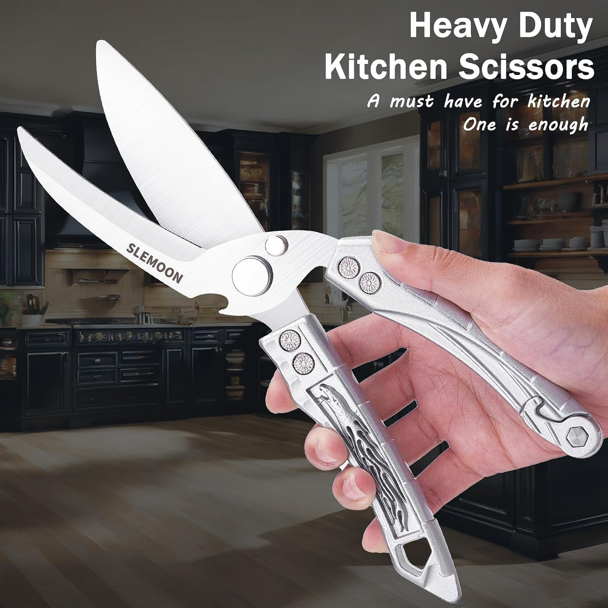 Heavy Duty Kitchen Poultry Shears Professional Food Scissors Black