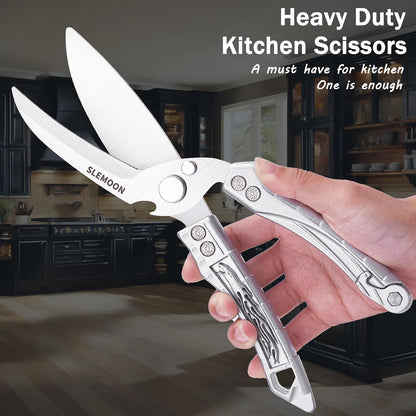 Heavy Duty Kitchen Poultry Shears Professional Food Scissors Black